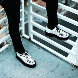 T.U.K. White Leather Creeper